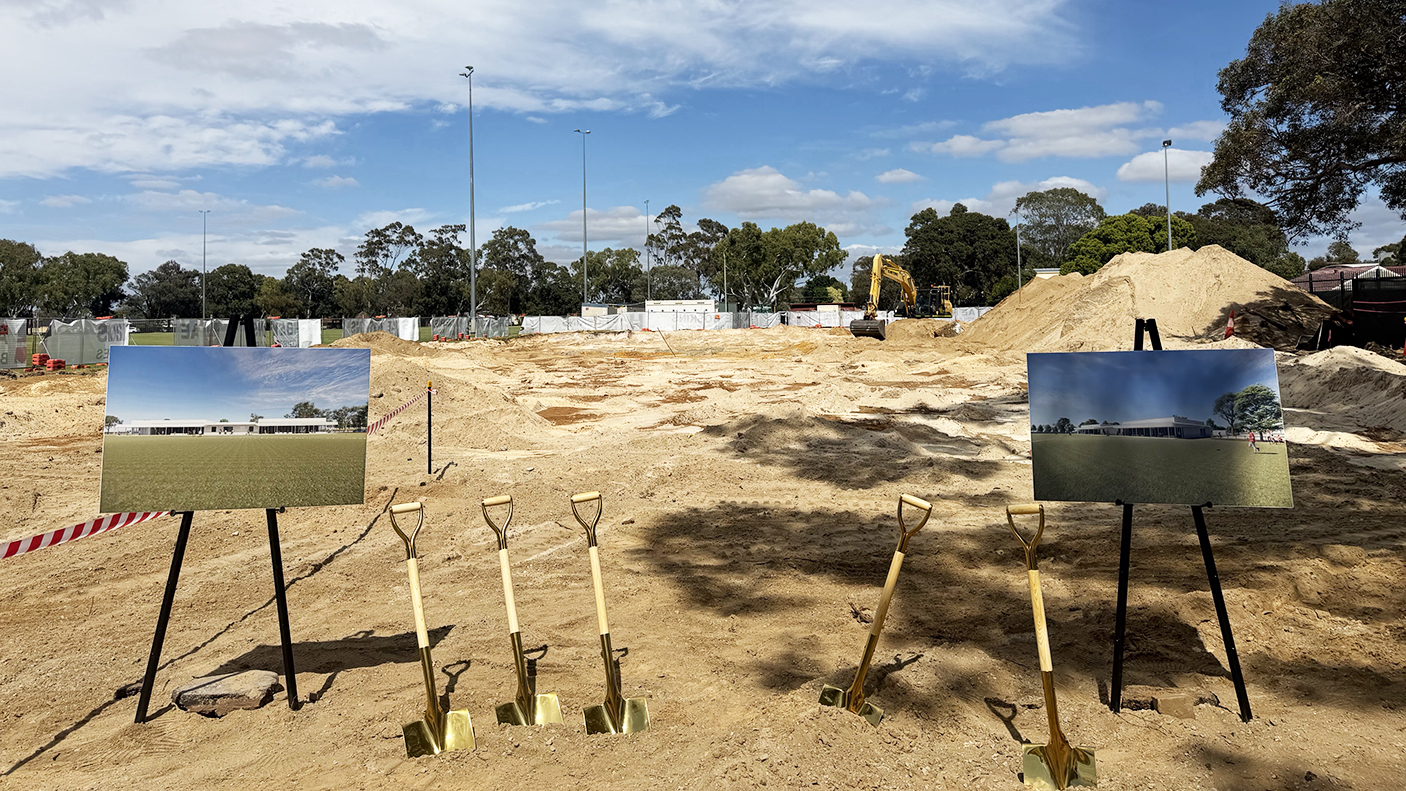 The building site of the Gwynne Park Pavilion