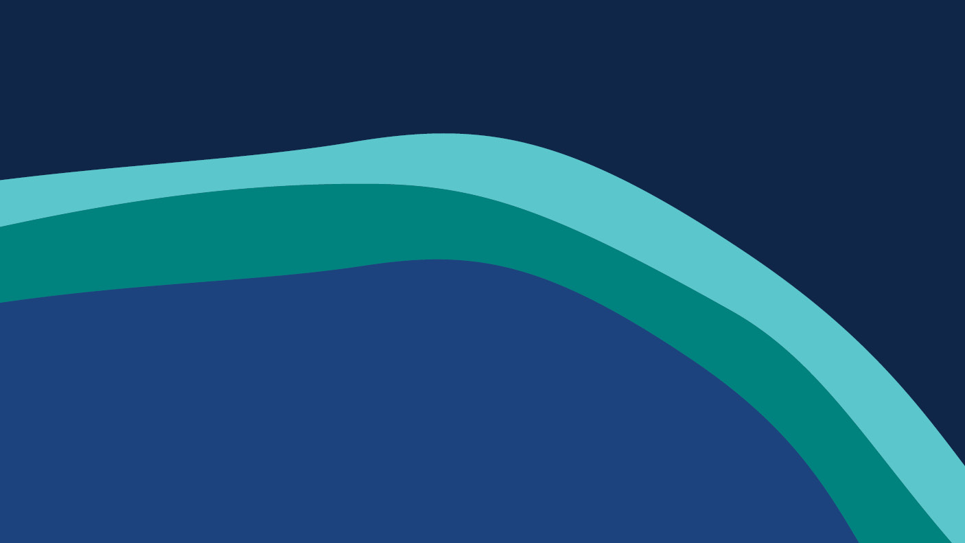 Abstract background with layered curved waves in shades of blue, teal, and turquoise forming a smooth, flowing pattern across the image.