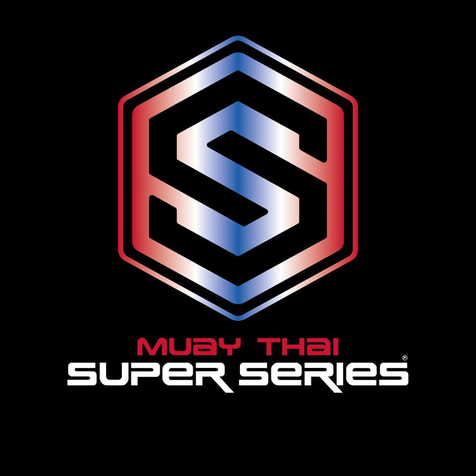 Graphic reads Muay Thai Super Series with a large 'S' above the text