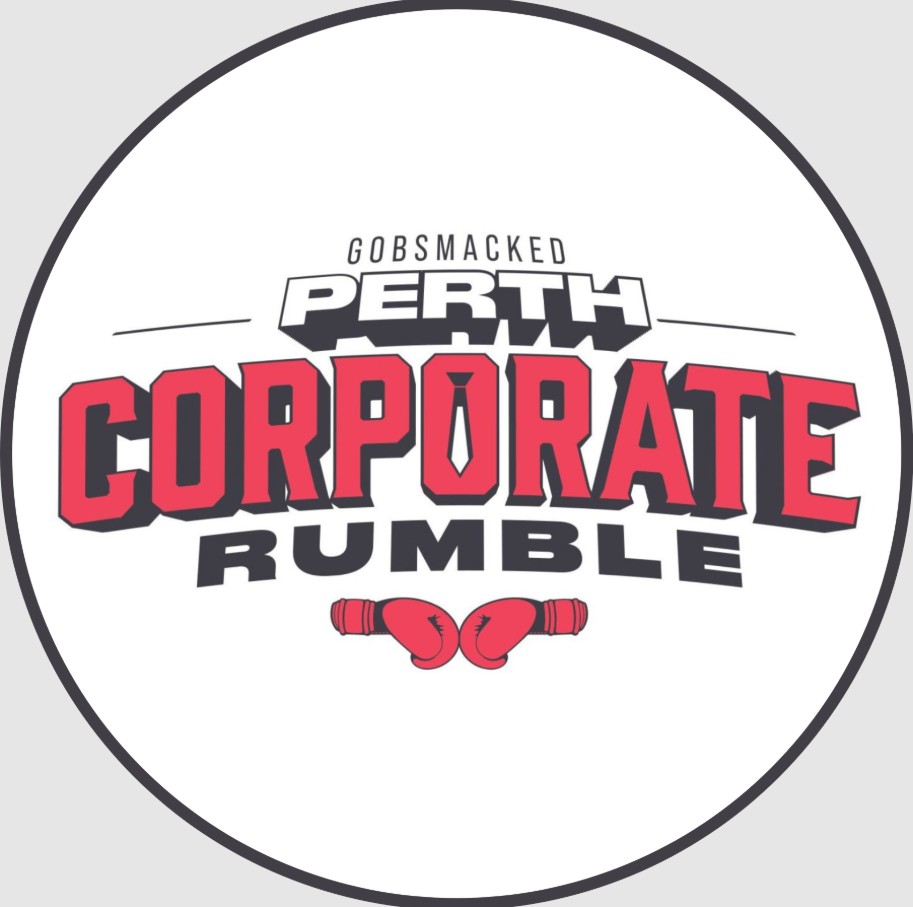 A circular graphic with the text: Gobsmacked Perth Corporate Rumble