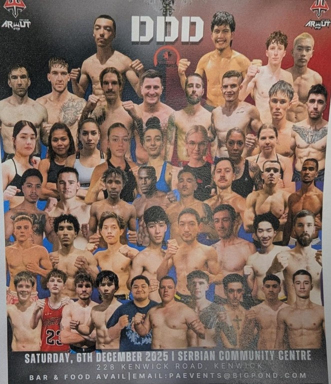 A promotional poster for Domination Development Day, with images of over 40 female and male athletes.