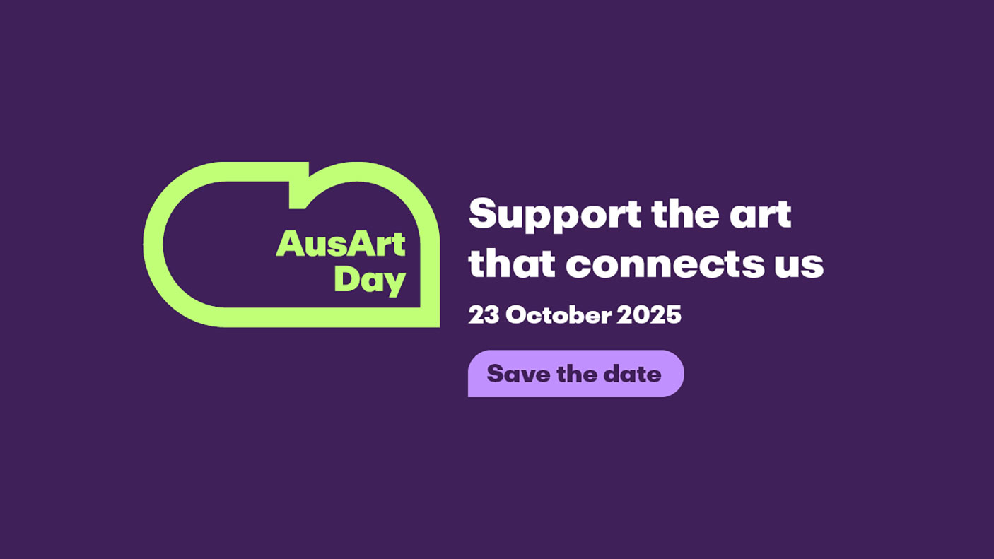 Graphic reads Aus Art Day23 October 2025