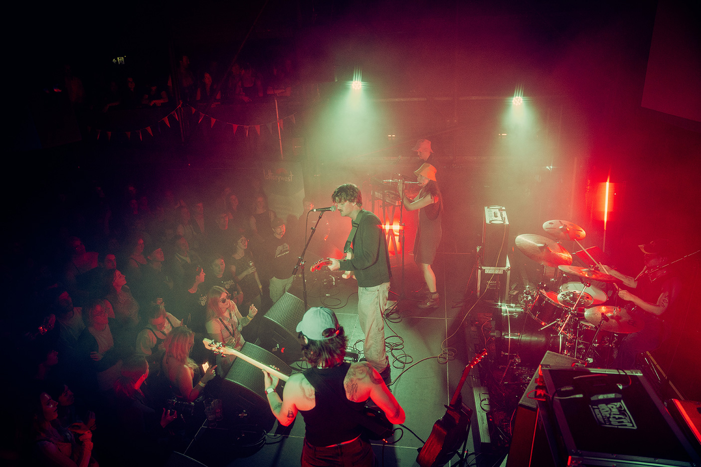 A band playing a gig