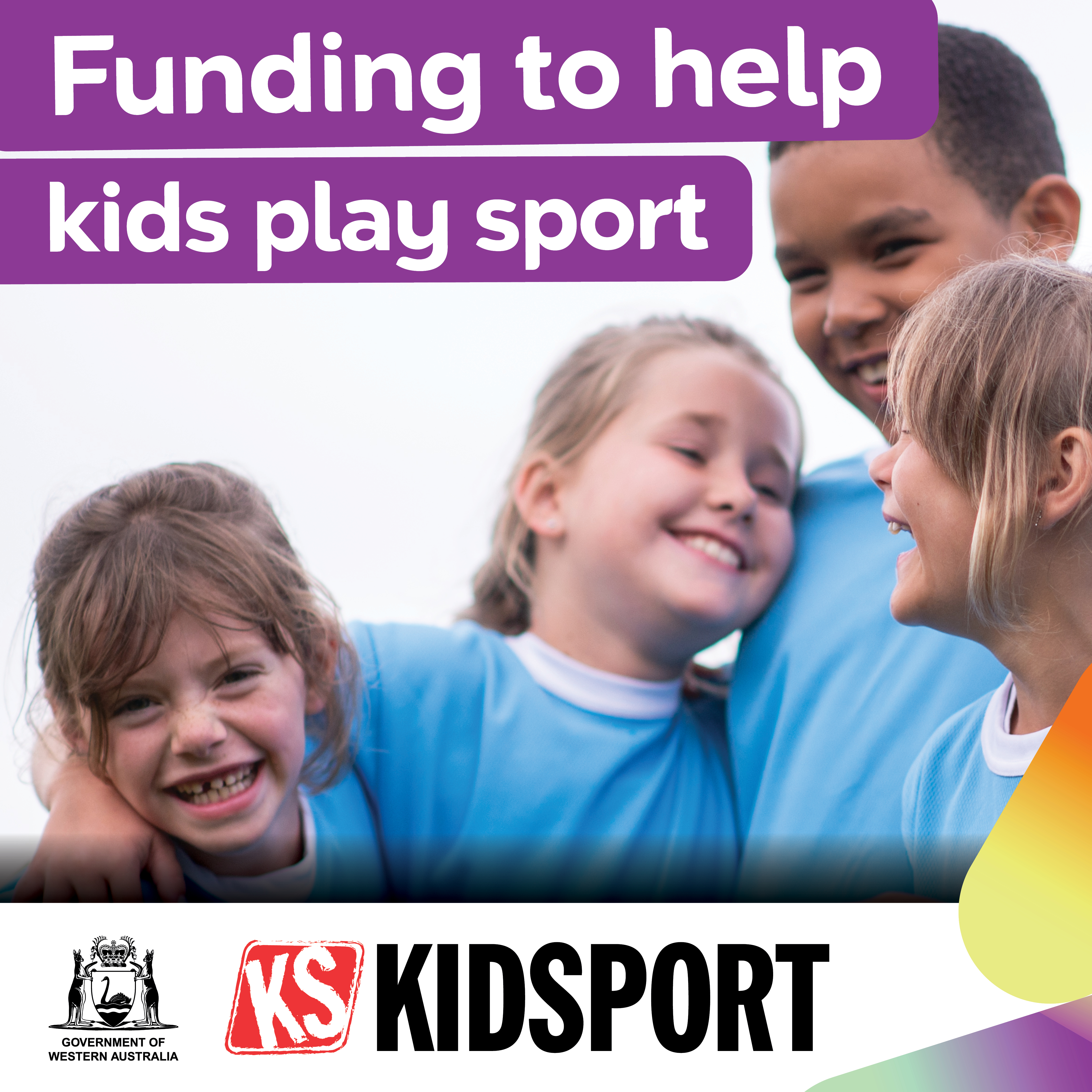 Social media tile promoting KidSport to parent and families