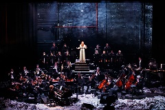 Mia Brine, West Australian Symphony Orchestra, Voyces and Rachael Dease in ‘Hymns for End of Times’, by Rachael Dease at Perth Festival, His Majesty's Theatre, Perth, February 2021.