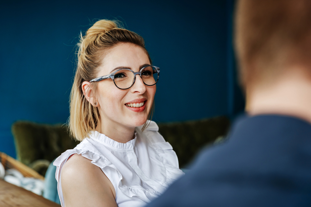 Woman with glasses