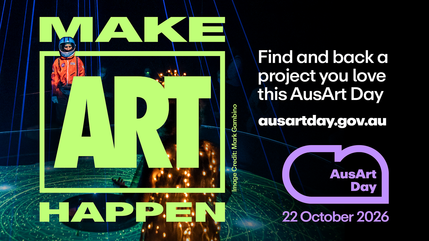 AusArt Day promotional billboard.