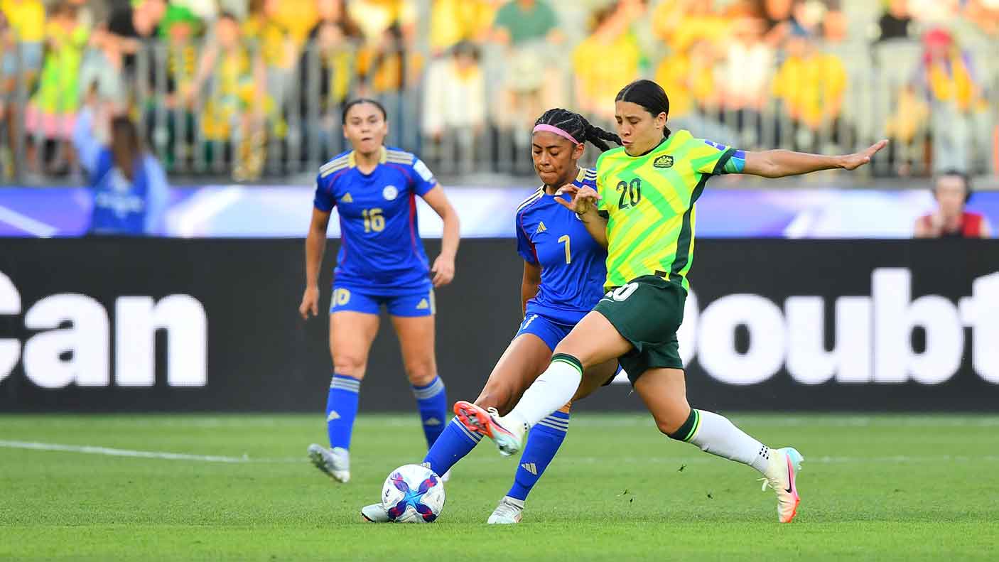 Football players in action