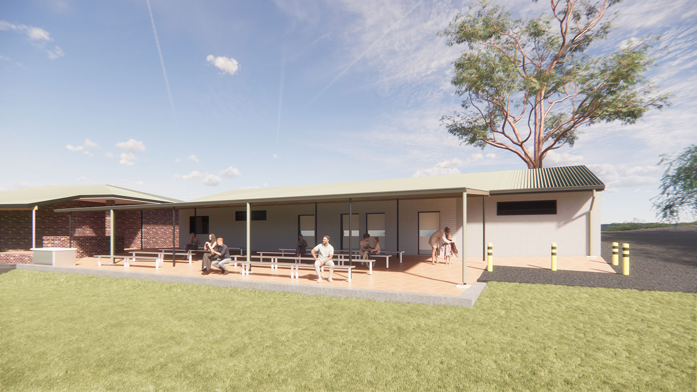 Artist impression of Elsie Austin changerooms building.