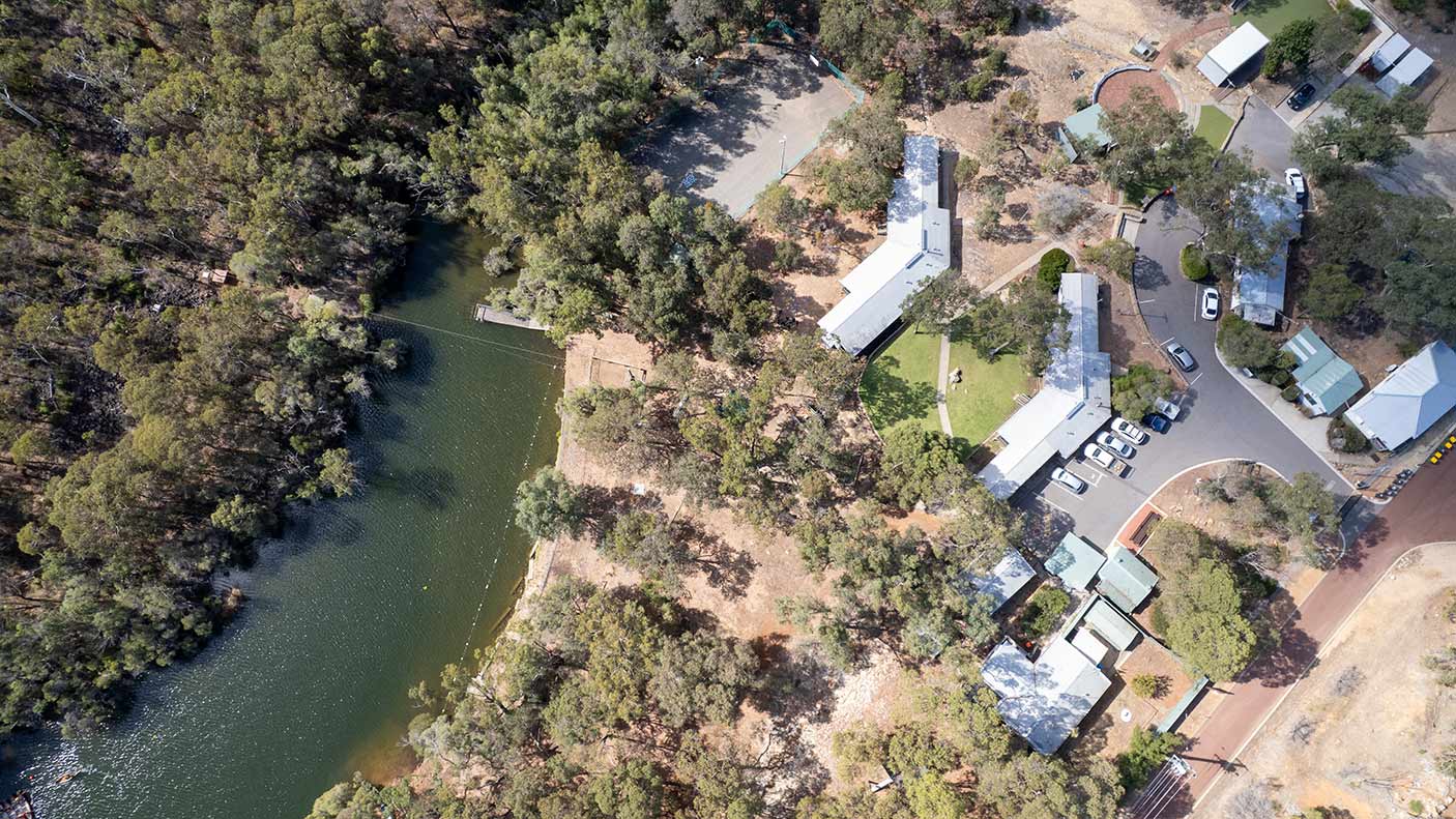 Aerial view of the camp