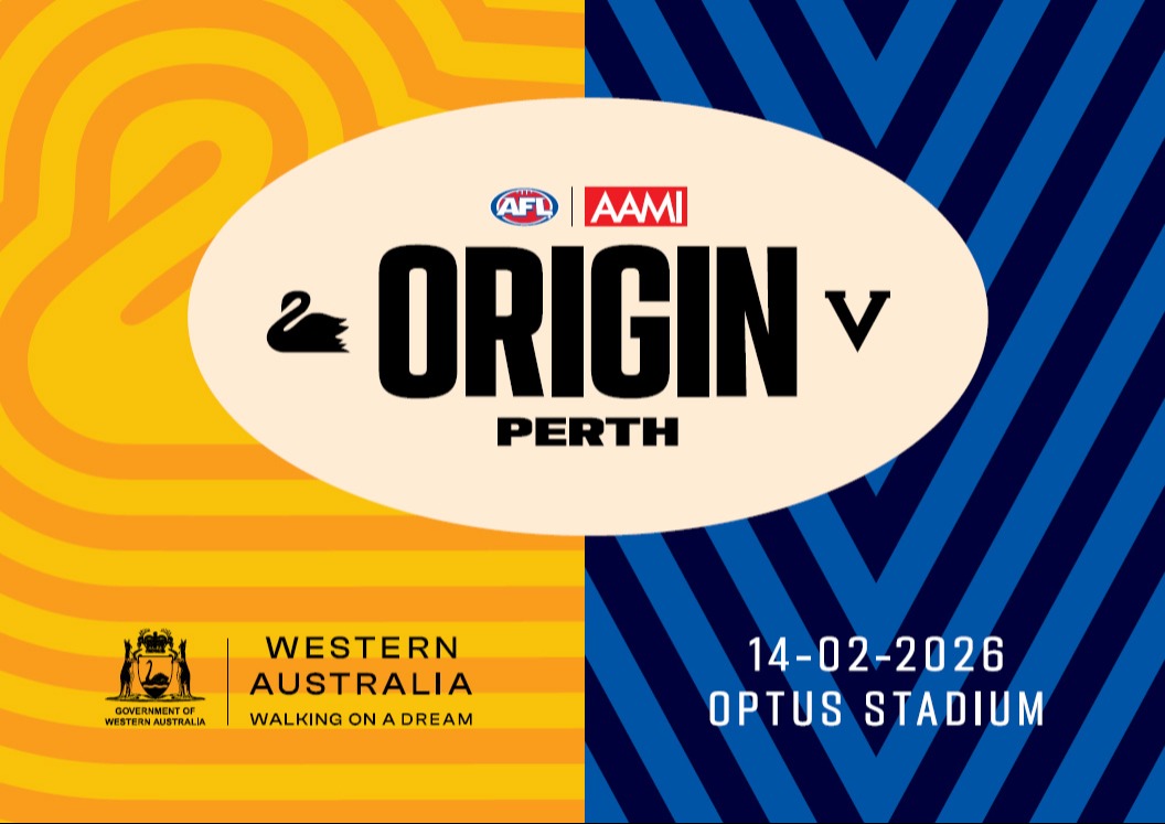 A text graphic reads: origin Perth WA, 14 Feb 2026